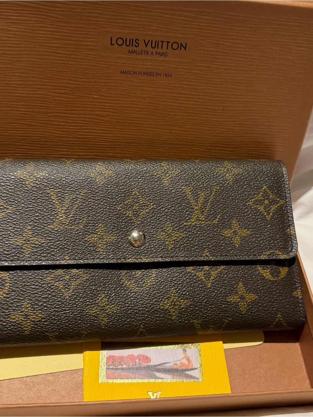 Louis Vuitton Monogram Canvas Wallet in Brown and Gold